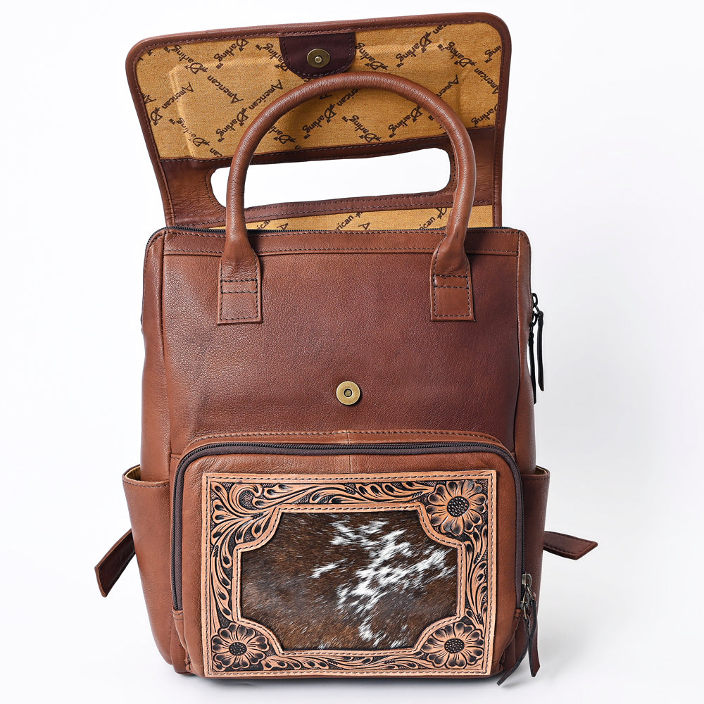 ADBG1088B American Darling Hair-on Cowhide Hand-Tooled Leather Western Backpack