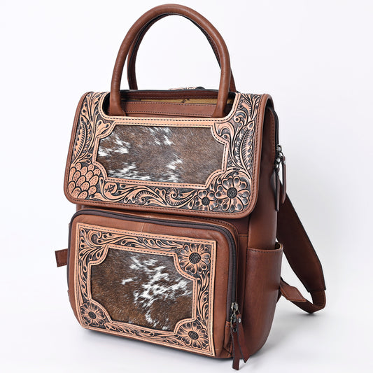 ADBG1088B American Darling Hair-on Cowhide Hand-Tooled Leather Western Backpack