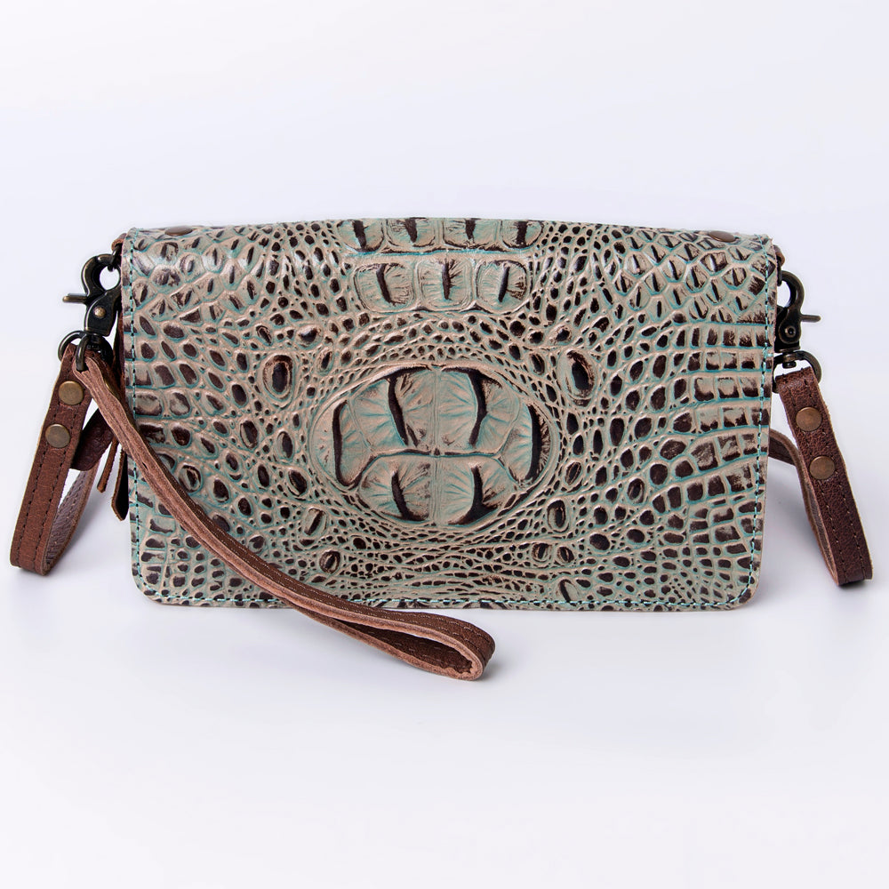ADBG485 Embossed Crocodile Pattern Leather Organiser bag