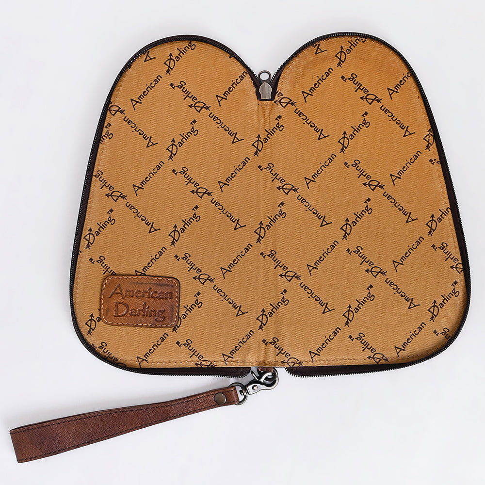 LC-ADGC103 Hair-On Cowhide & Tooled Leather Pistol Case - American Darling