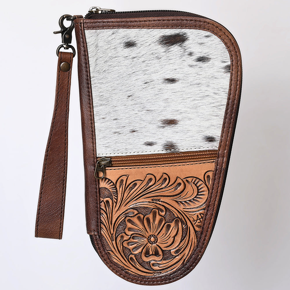 LC-ADGC103 Hair-On Cowhide & Tooled Leather Pistol Case - American Darling