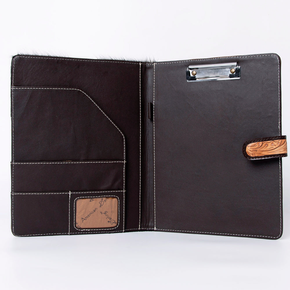ADBG1040 American Darling Hair-on Cowhide Floral Tooled Leather Western Portfolio