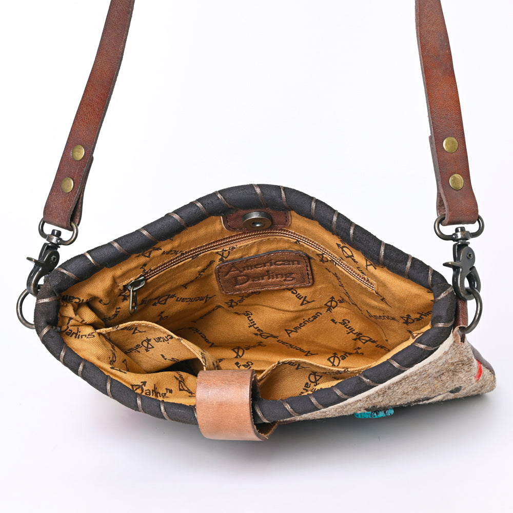 ADBG1112 American Darling Hand-Woven Saddle Blanket Western Crossbody Bag - Genuine Leather Artisan Purse