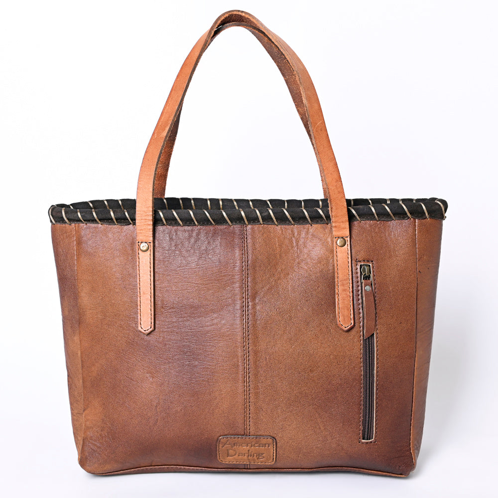 ADBG1113 American Darling Hand-Woven Saddle Blanket Western Tote Bag Genuine Leather Fringe Purse