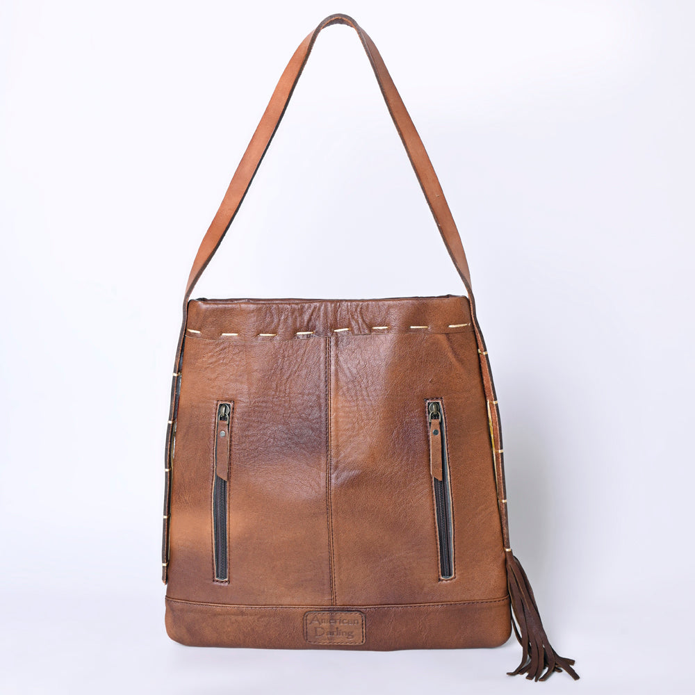 ADBG1114 American Darling Hair-On Cowhide Western Crossbody Bag - Genuine Leather Fringe Artisan Purse