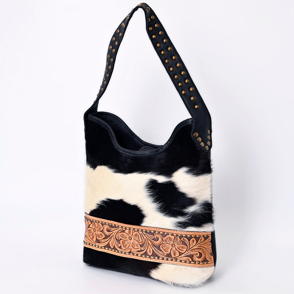 ADBG1122 American Darling Handcrafted Cowhide Leather Hobo Bag with Tooled Floral Details - Premium Western Style
