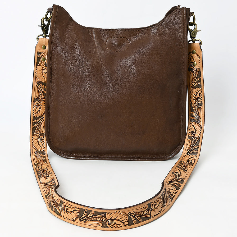 ADBGM245 Leather Hobo Bag - Western Hand-Tooled Strap Purse