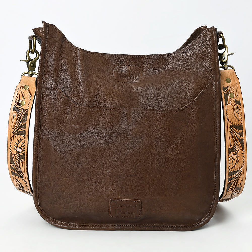 ADBGM245 Leather Hobo Bag - Western Hand-Tooled Strap Purse