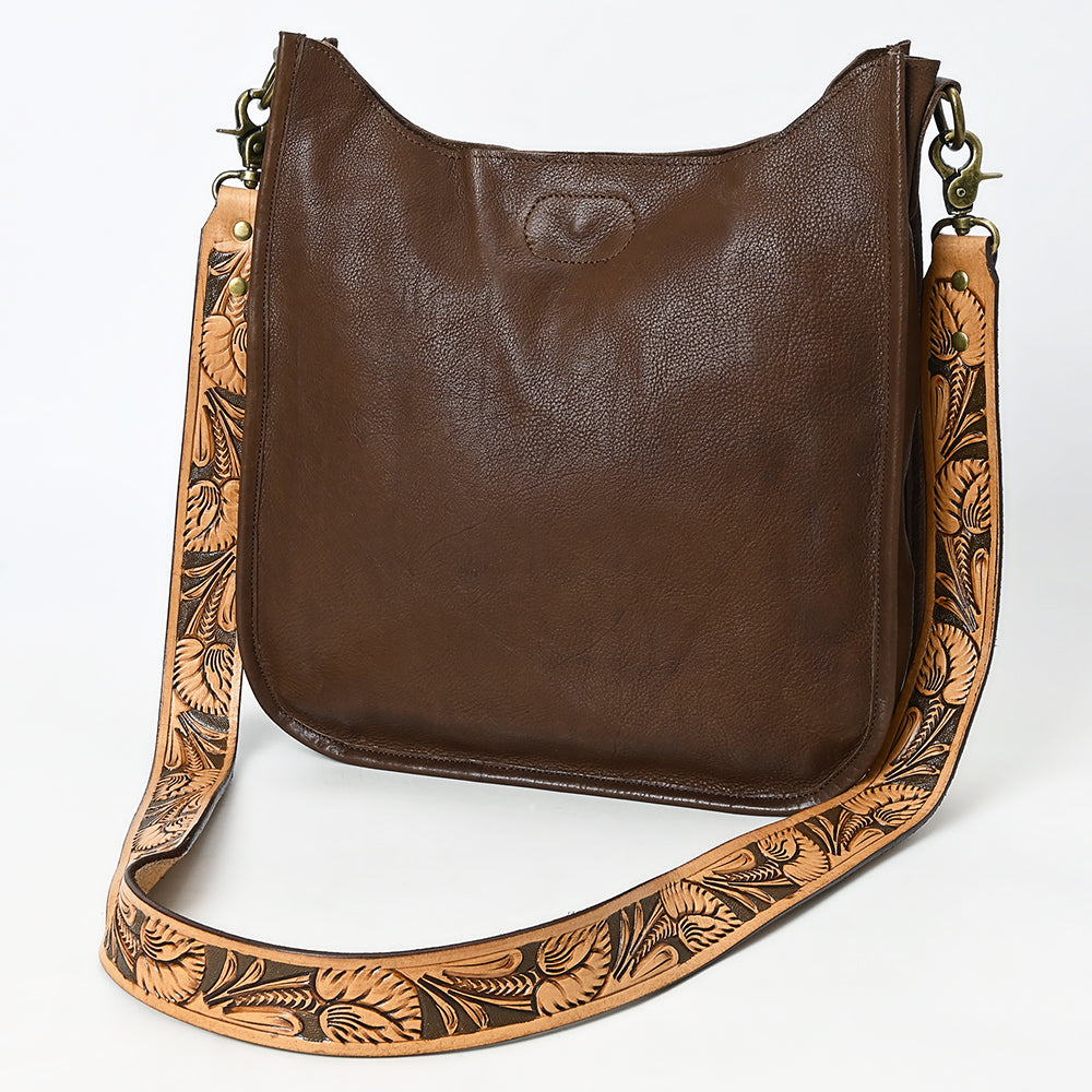 ADBGM245 Leather Hobo Bag - Western Hand-Tooled Strap Purse