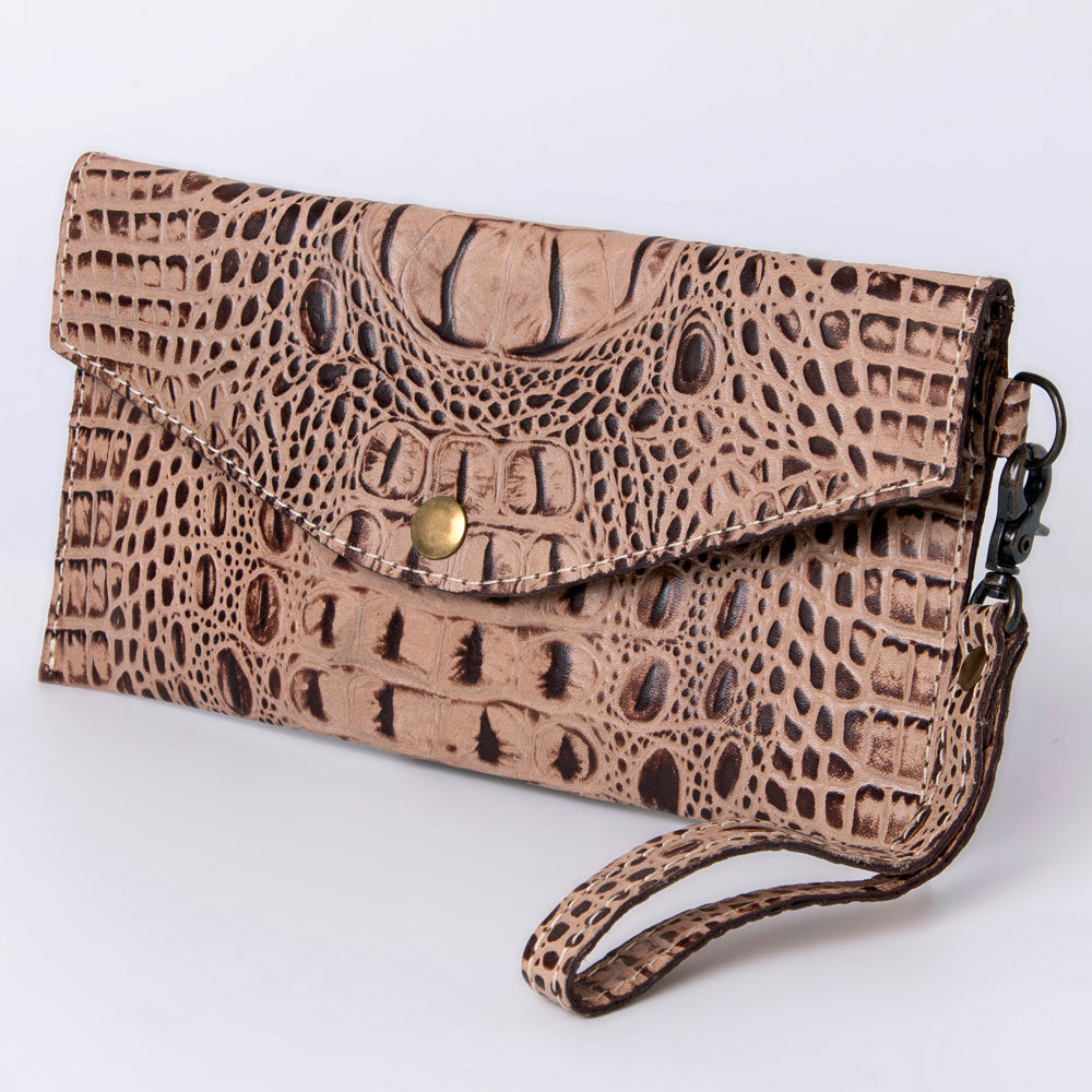 ADBG968 American Darling Crocodile Embossed Western Leather Wallet