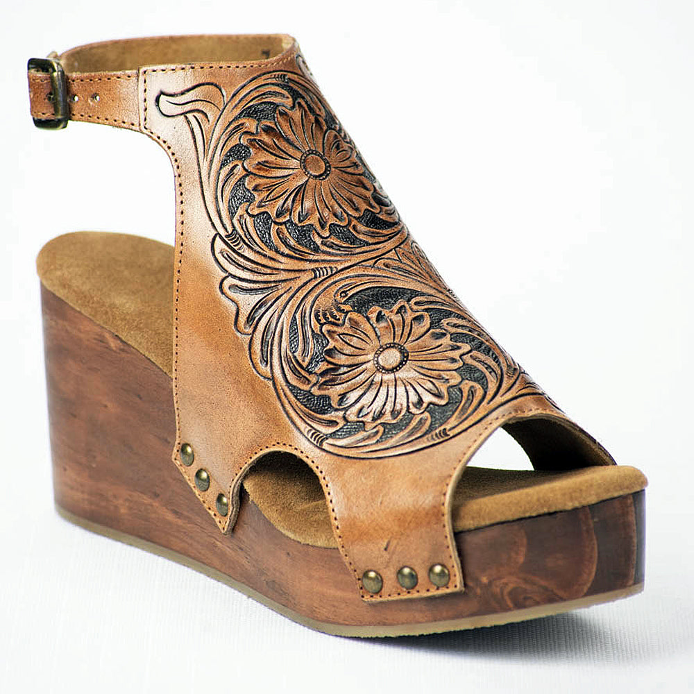 ADFT106 carved genuine leather sandal footwear flip flop