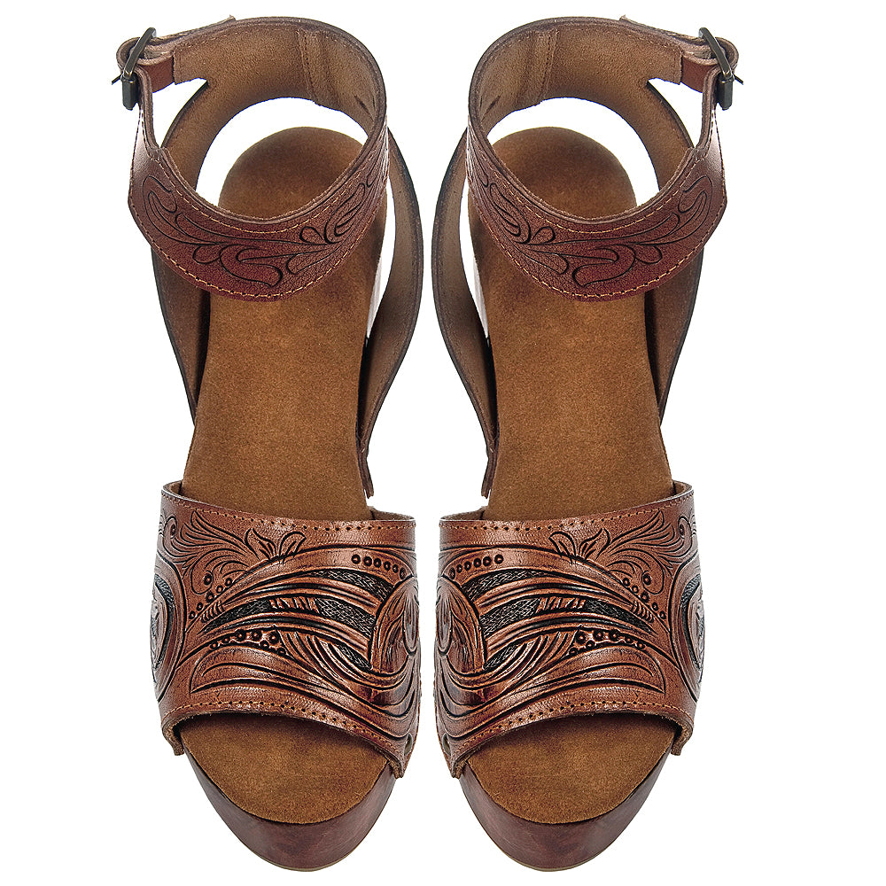 ADFT107 carved genuine leather sandal footwear flip flop