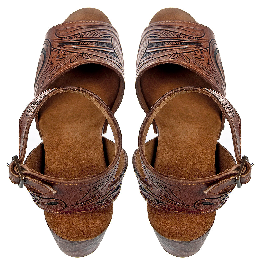 ADFT107 carved genuine leather sandal footwear flip flop