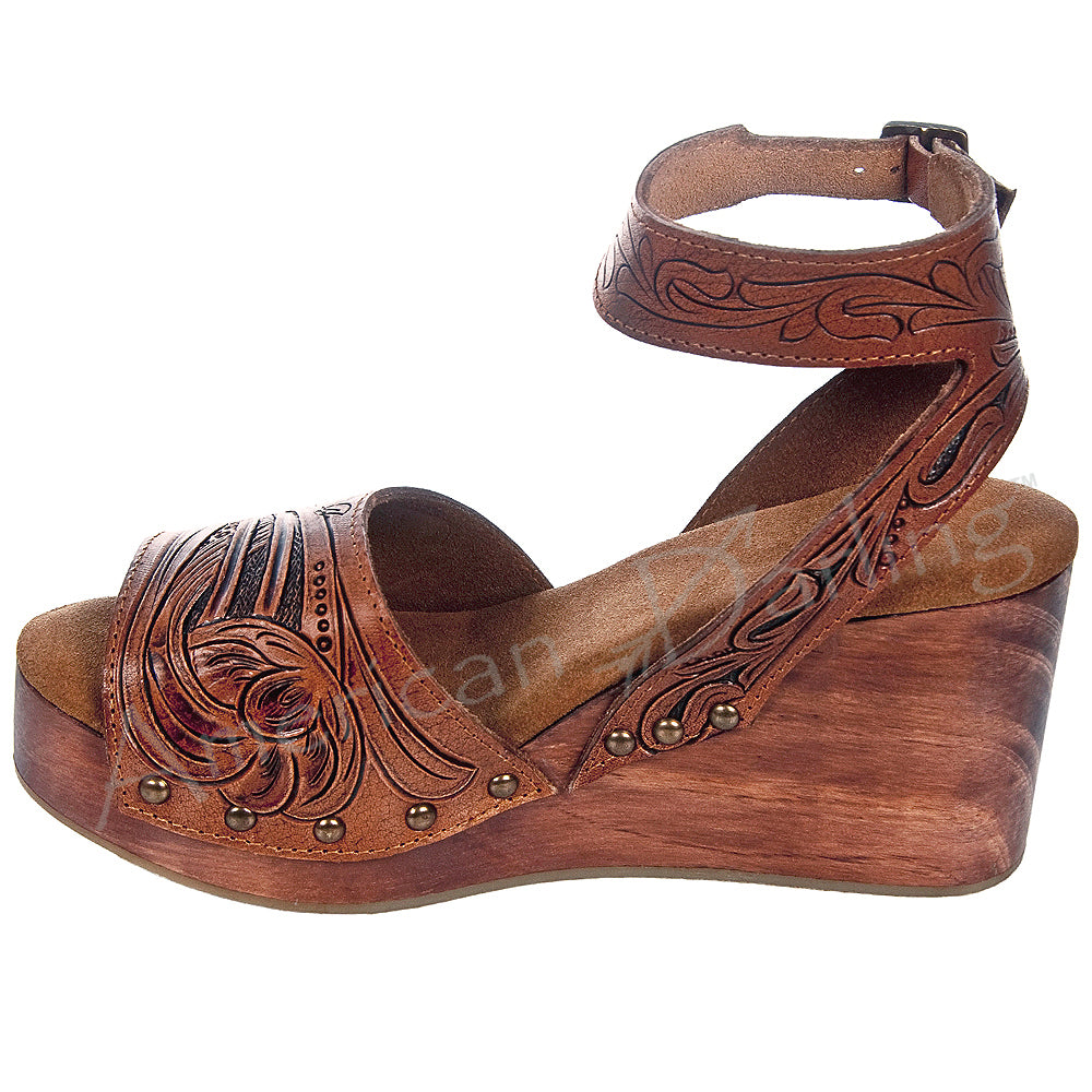 ADFT107 carved genuine leather sandal footwear flip flop