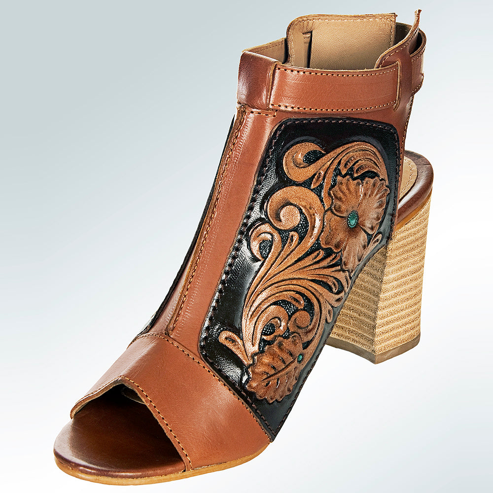 ADFT115 carved genuine leather sandal footwear flip flop