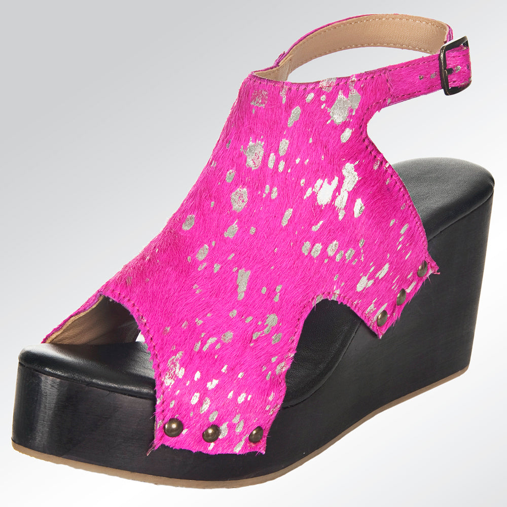 ADFT116 Hair on genuine leather sandal footwear flip flop