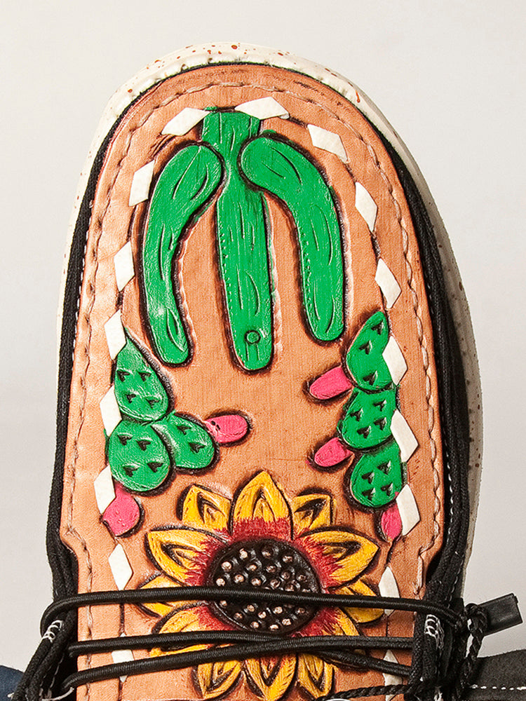 LC-ADFT133BK7-9 Genuine leather trim shoe footwear slip on