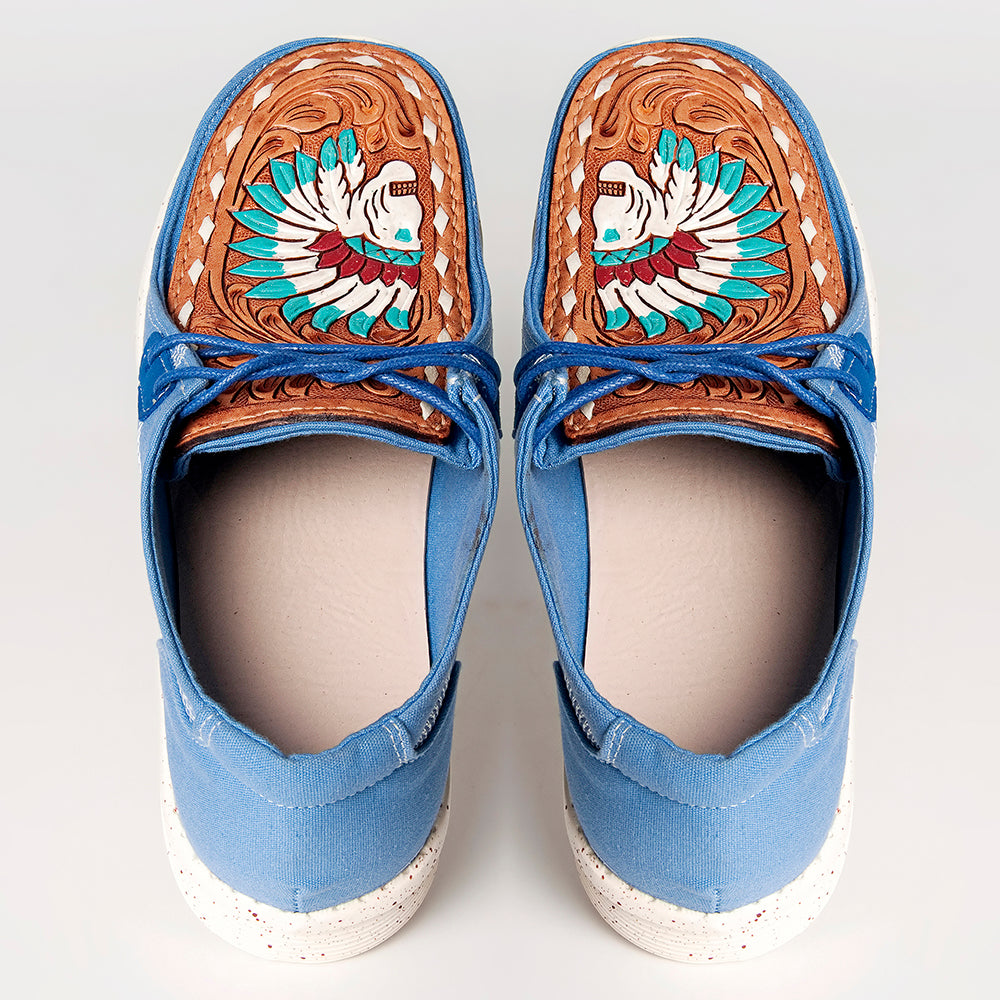 LC-ADFT133BL1 Genuine leather trim shoe footwear slip on