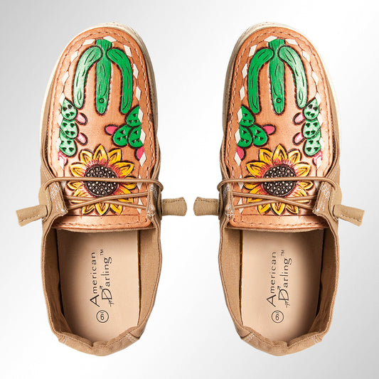 LC-ADFT133BR7 Genuine leather trim shoe footwear slip on