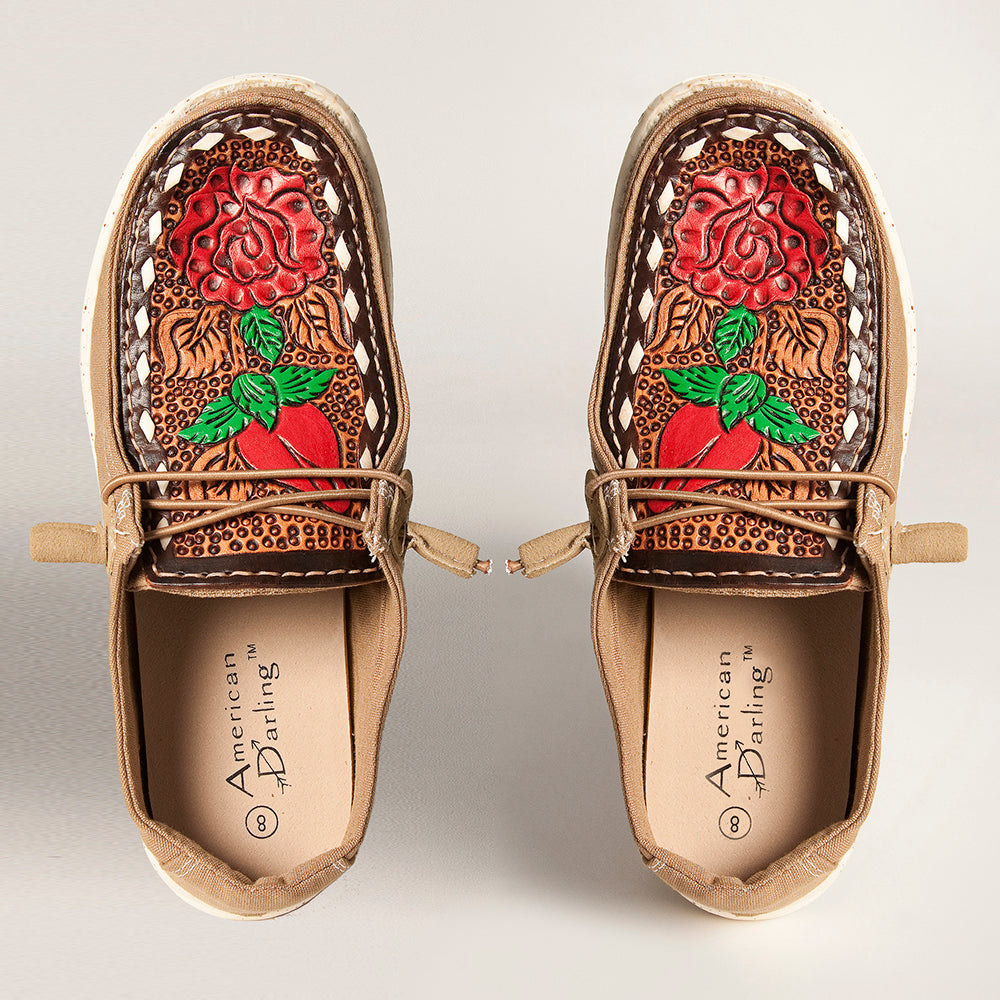 LC-ADFT133BR12-6 Genuine leather trim shoe footwear slip on