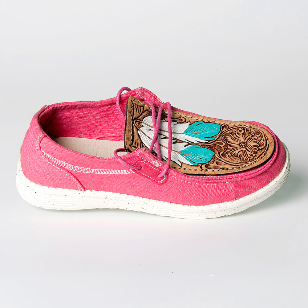 LC-ADFT133FU3-8 Genuine leather trim shoe footwear slip on