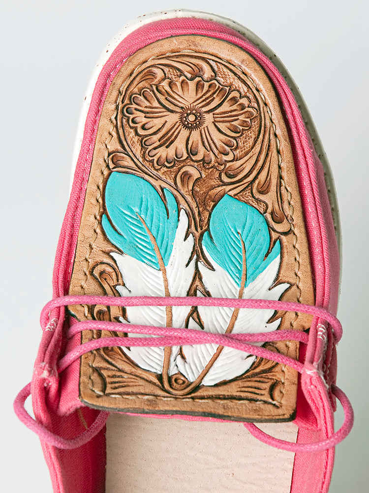 LC-ADFT133FU3-8 Genuine leather trim shoe footwear slip on