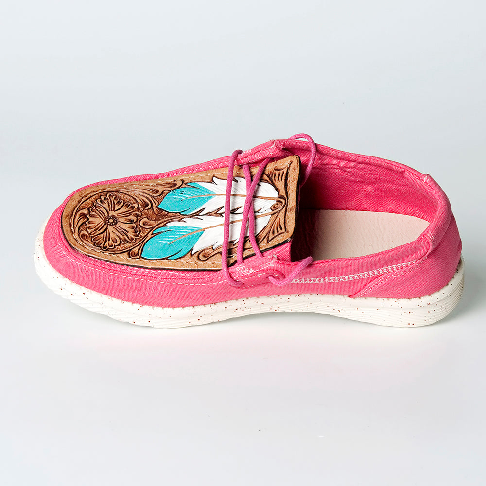 LC-ADFT133FU3-8 Genuine leather trim shoe footwear slip on