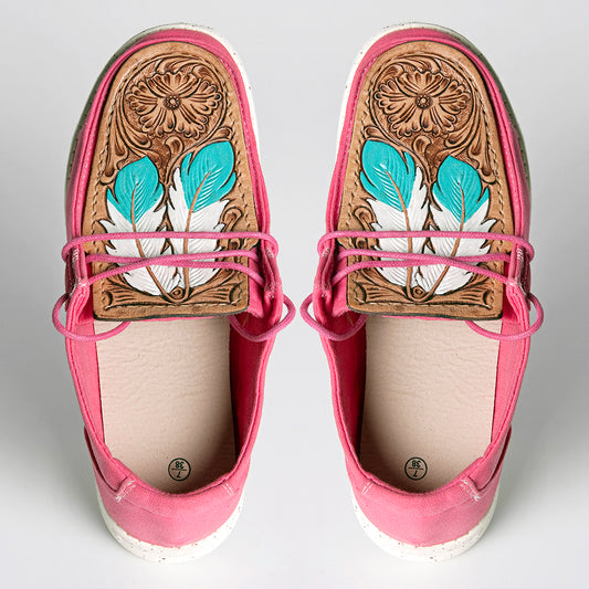 LC-ADFT133FU3-8 Genuine leather trim shoe footwear slip on