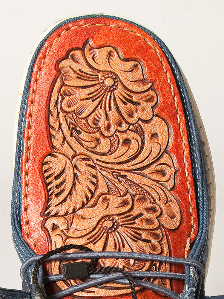 LC-ADFT133NV11 Genuine leather trim shoe footwear slip on