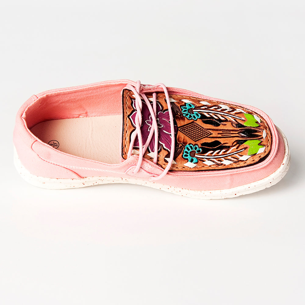 LC-ADFT133PK2 Genuine leather trim shoe footwear slip on