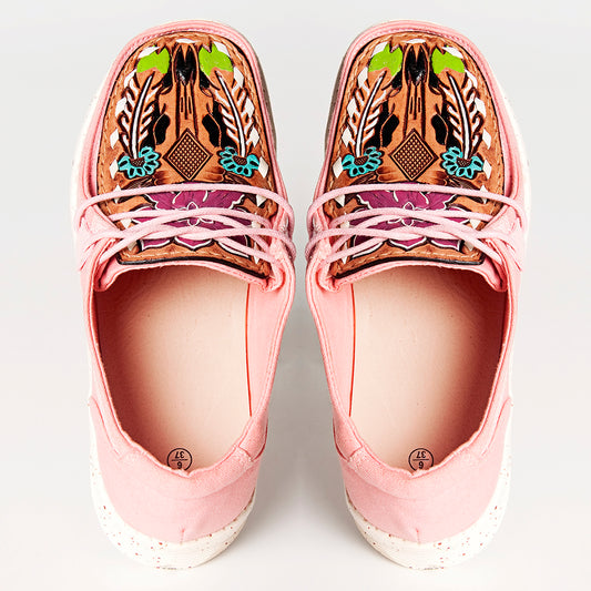 LC-ADFT133PK2 Genuine leather trim shoe footwear slip on