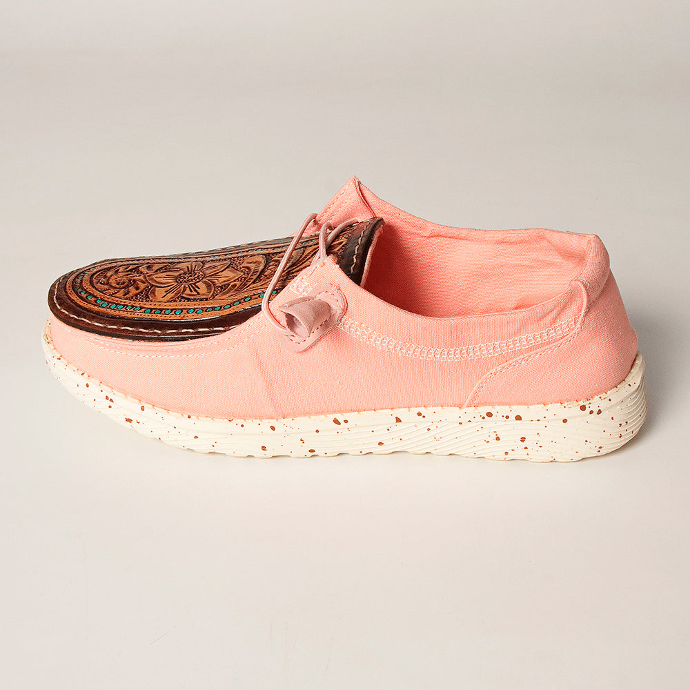 LC-ADFT133PK9-7 Genuine leather trim shoe footwear slip on