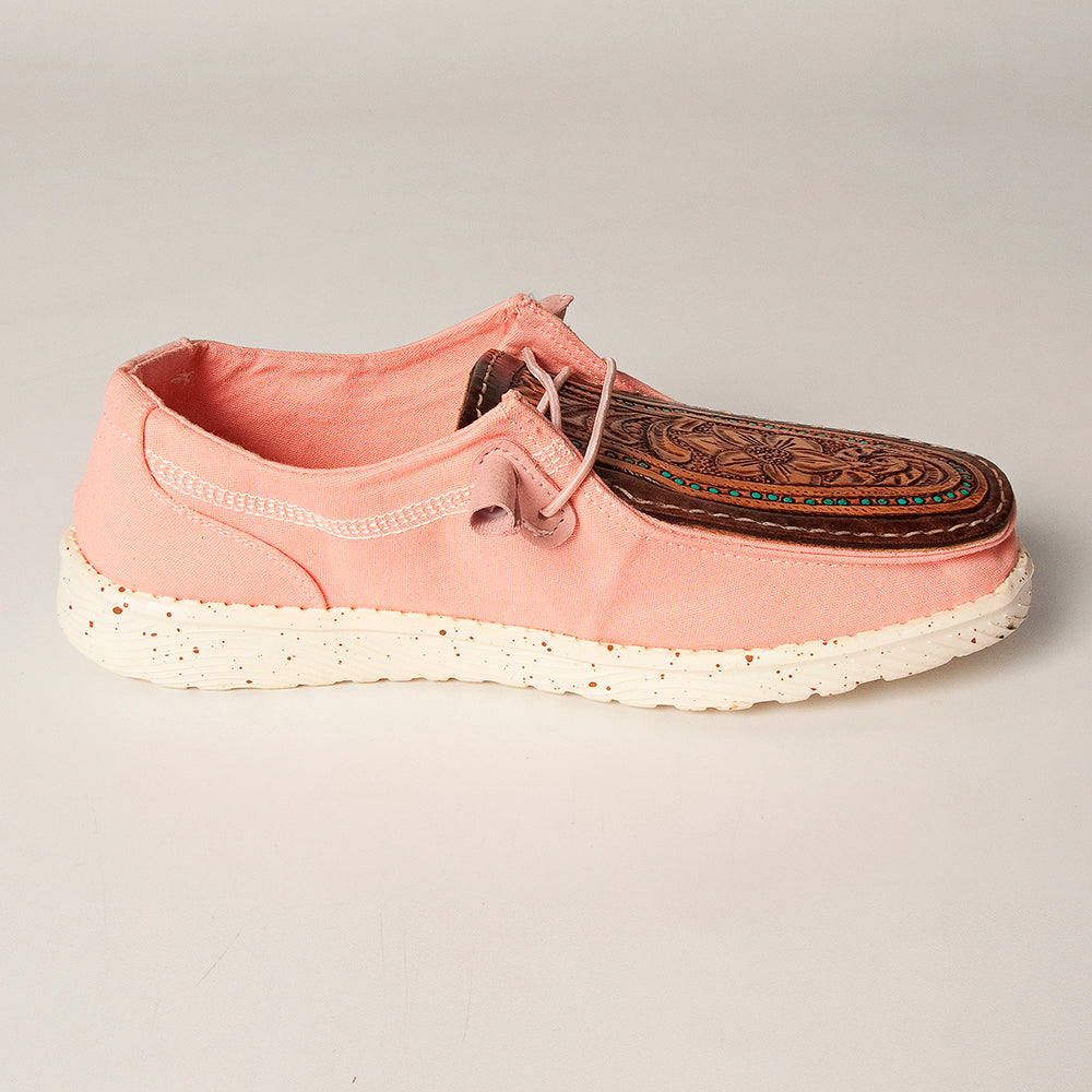 LC-ADFT133PK9-7 Genuine leather trim shoe footwear slip on