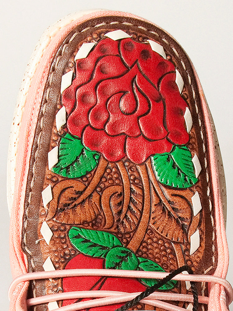 LC-ADFT133PK12-10 Genuine leather trim shoe footwear slip on