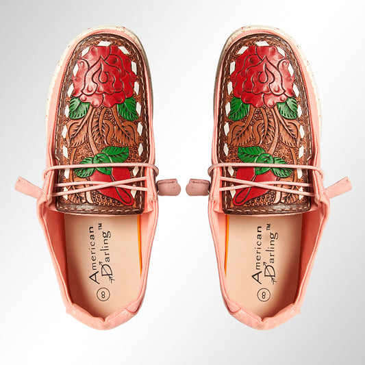 LC-ADFT133PK12-10 Genuine leather trim shoe footwear slip on