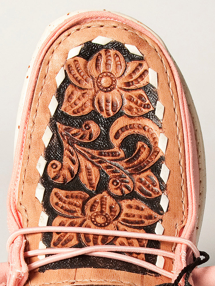 LC-ADFT133PK13 Genuine leather trim shoe footwear slip on