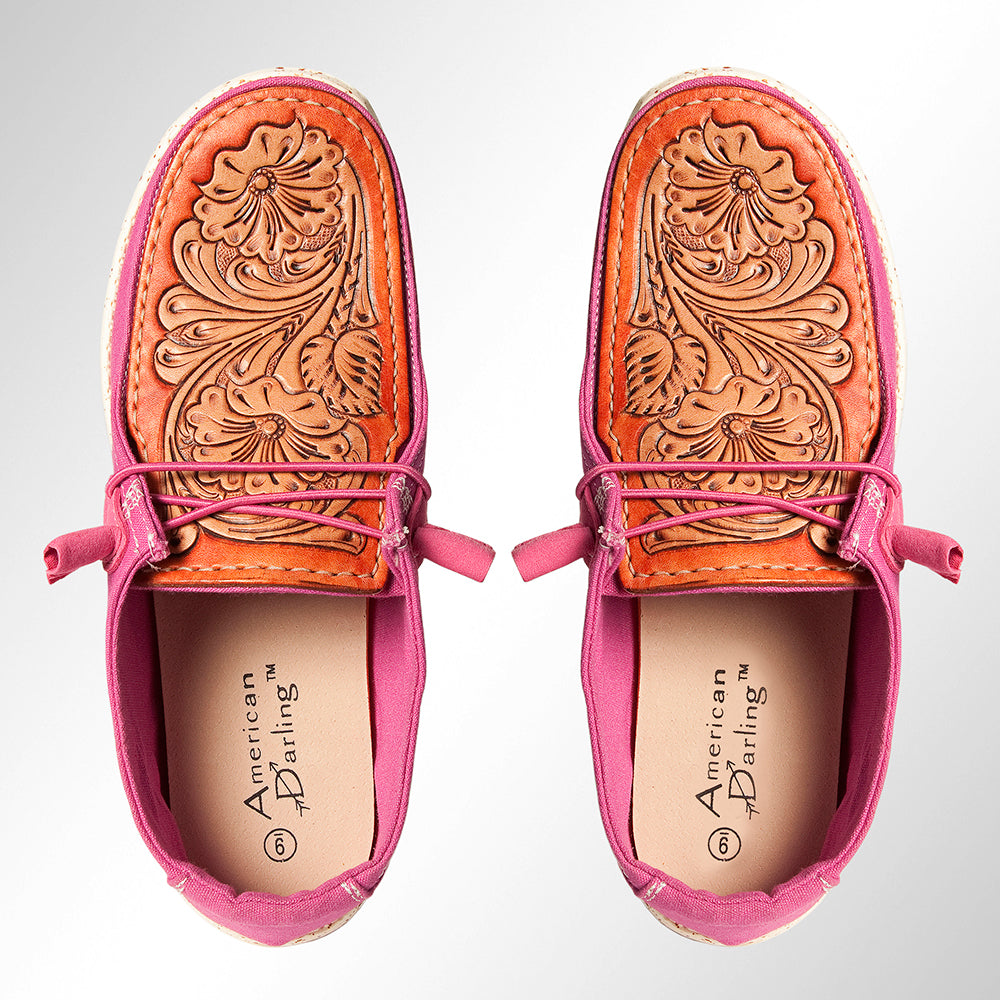 LC-ADFT133PU11 Genuine leather trim shoe footwear slip on