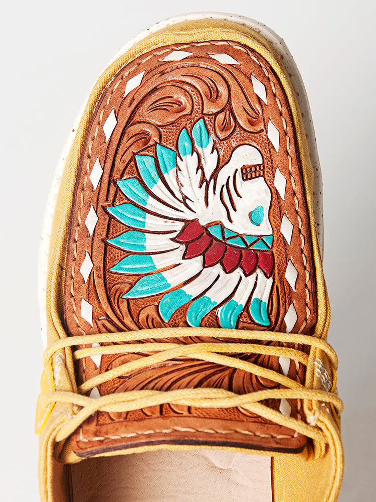 LC-ADFT133YL1 Genuine leather trim shoe footwear slip on