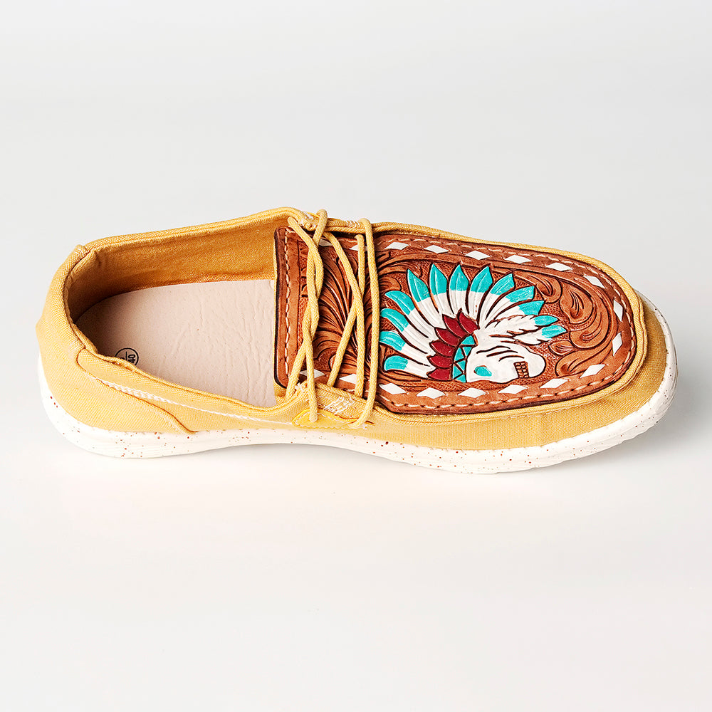 LC-ADFT133YL1 Genuine leather trim shoe footwear slip on