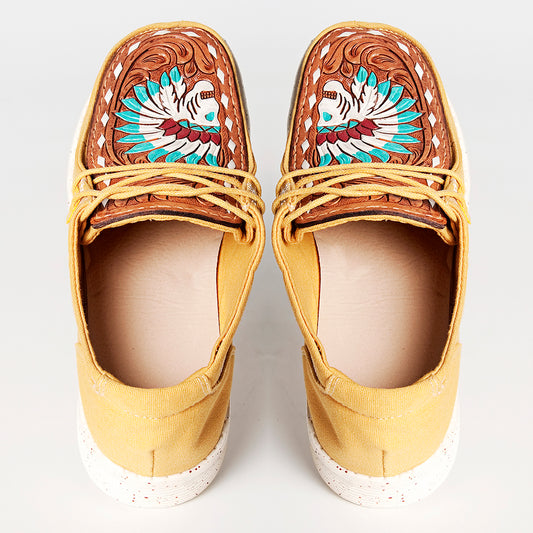 LC-ADFT133YL1 Genuine leather trim shoe footwear slip on