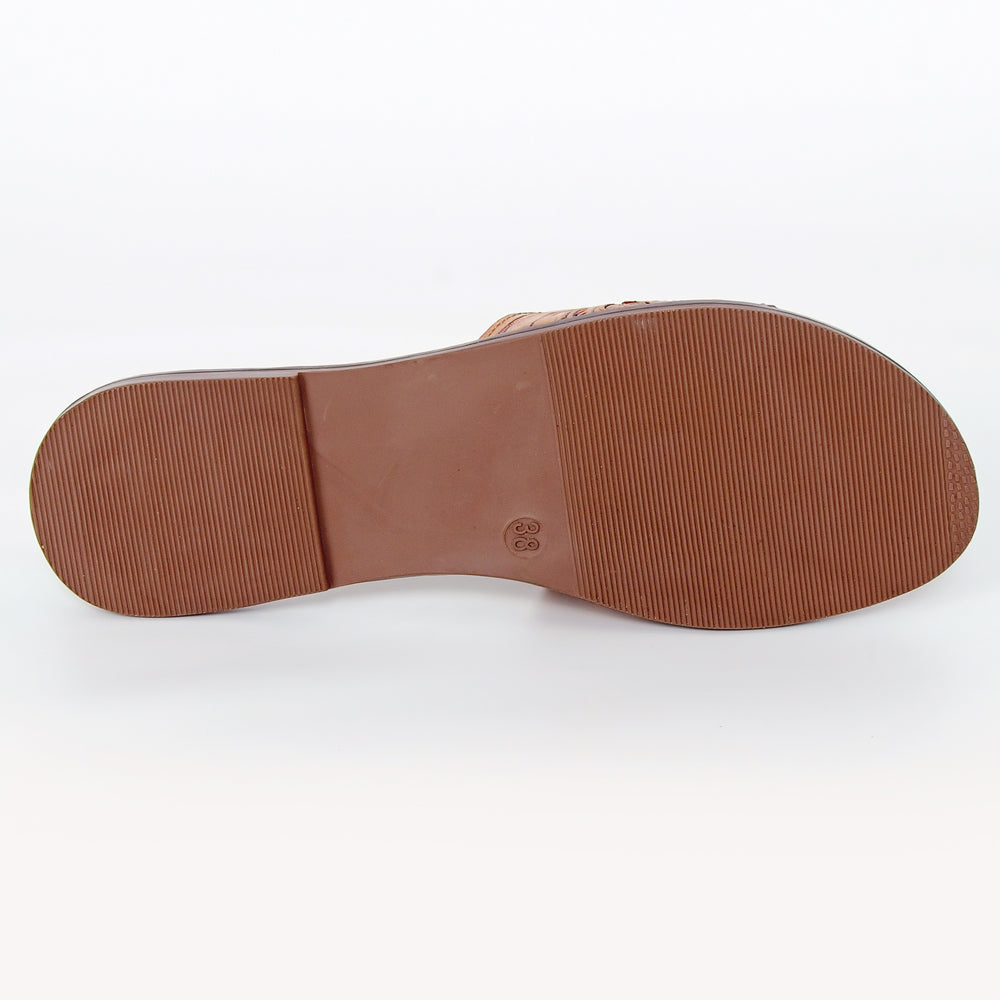 LC-ADFTE106 Tooled Leather Slide Sandals - Floral Cowgirl Slip-Ons by American Darling