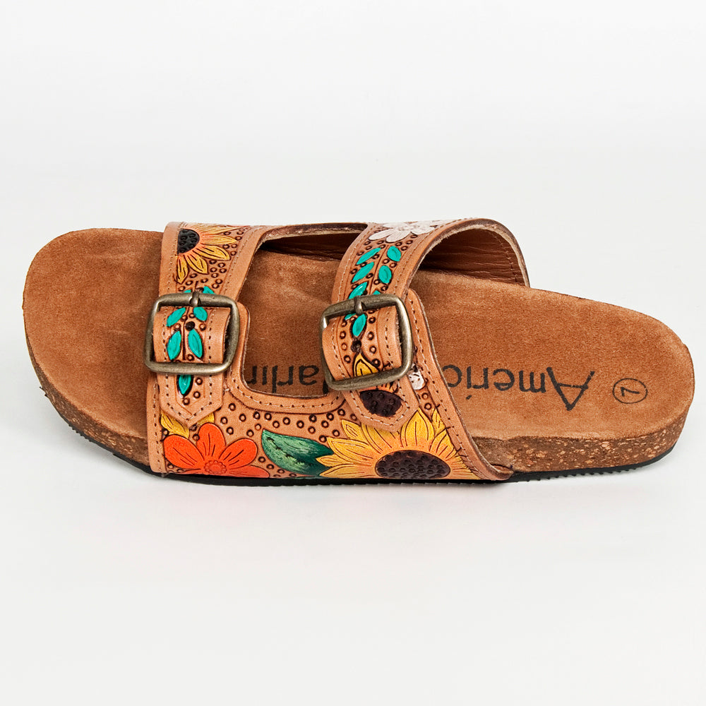 LC-ADFTE107 Carved Genuine leather sandal footwear flip flop