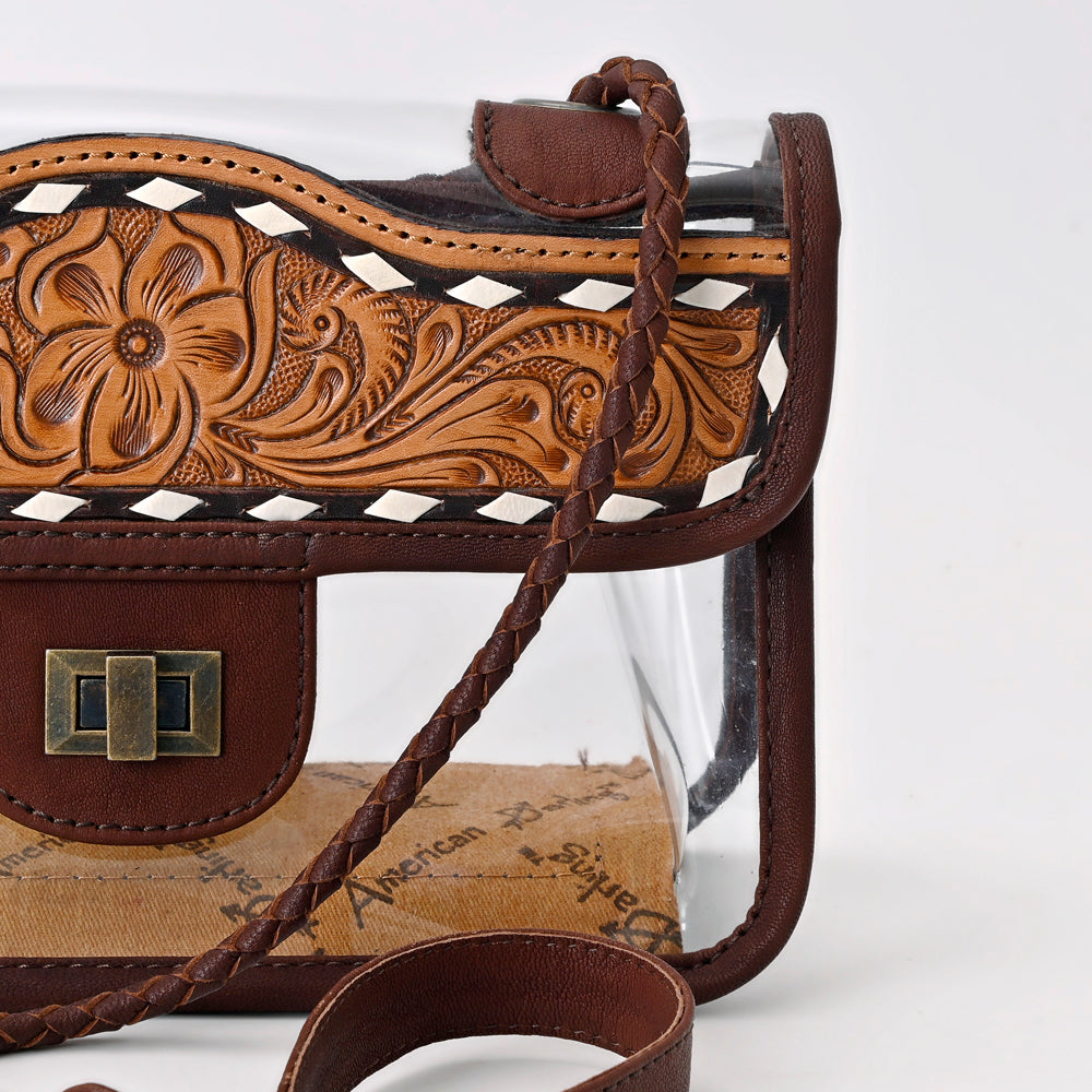 ADBG1129 American Darling Hand Tooled Leather Clear Bag | Western Stadium Purse