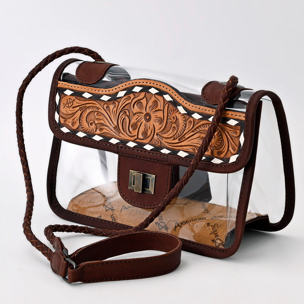 ADBG1129 American Darling Hand Tooled Leather Clear Bag | Western Stadium Purse