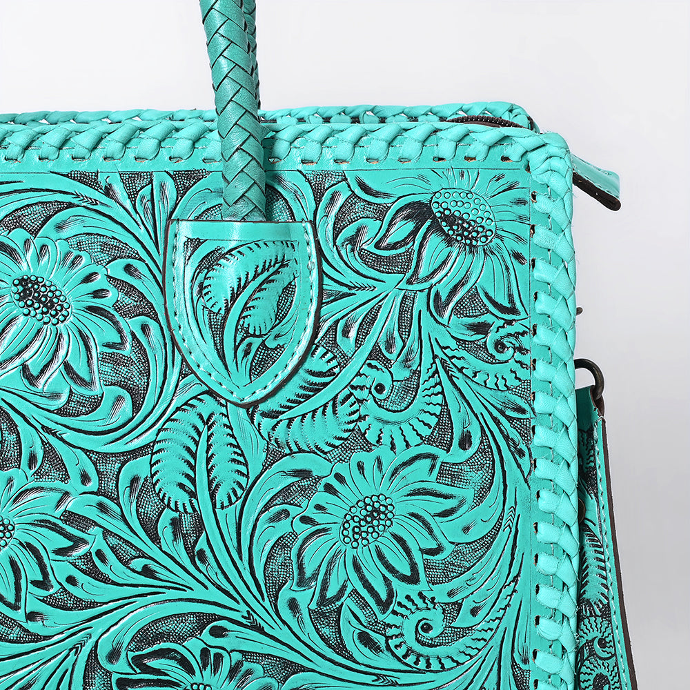 ADBG1131 American Darling Hand Tooled Leather Tote Bag | Western Floral Carved Purse