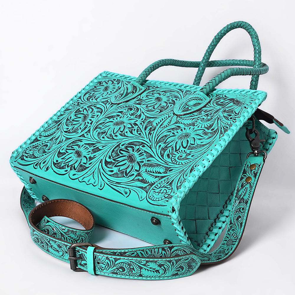 ADBG1131 American Darling Hand Tooled Leather Tote Bag | Western Floral Carved Purse