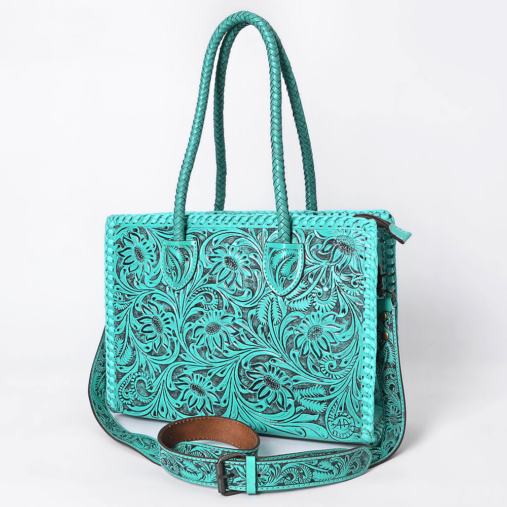 ADBG1131 American Darling Hand Tooled Leather Tote Bag | Western Floral Carved Purse