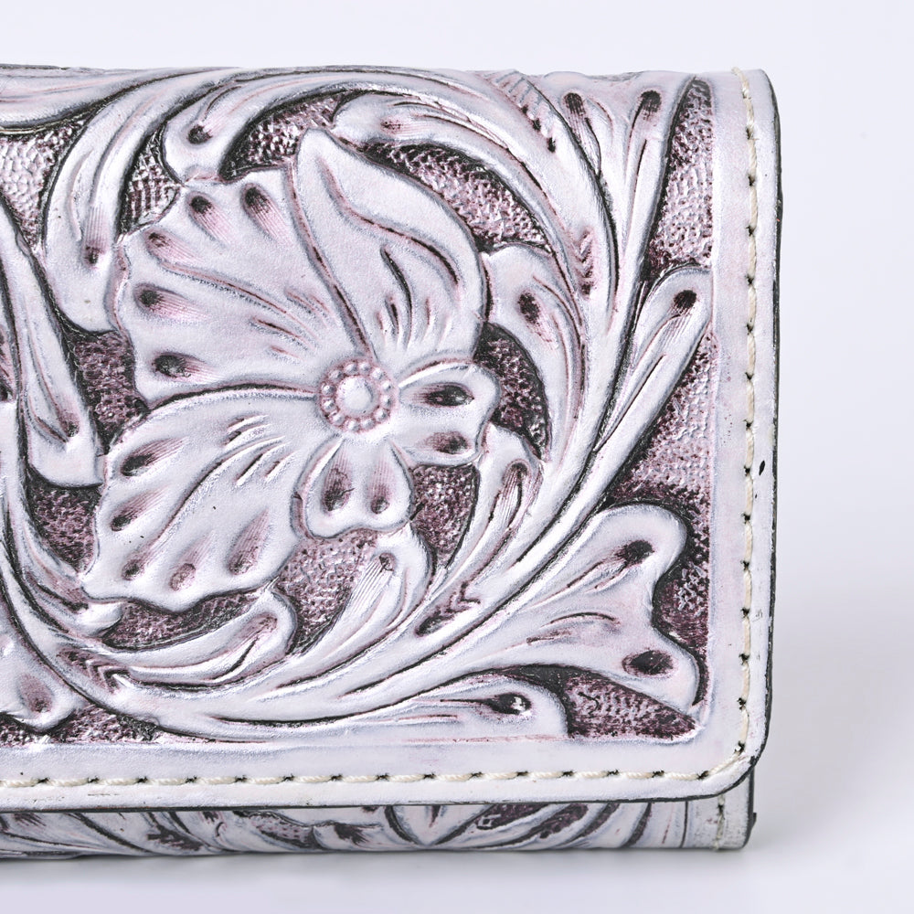 ADBG1132 American Darling Hand Tooled Floral Leather Clutch & Crossbody Wallet