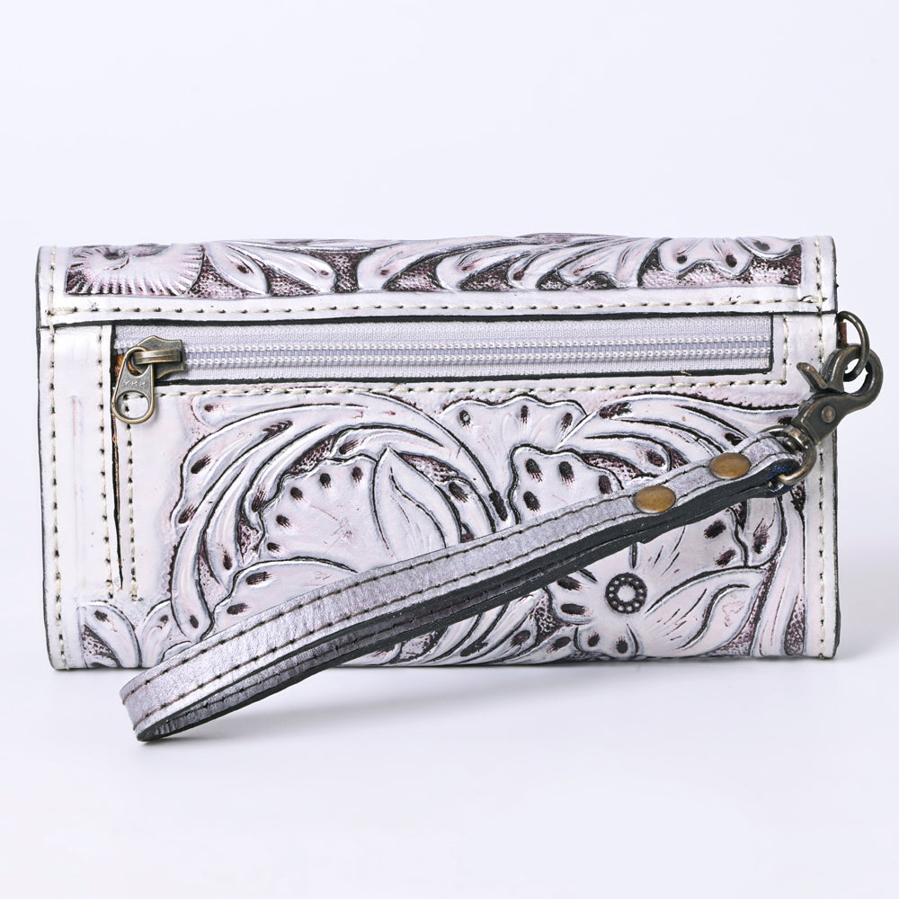ADBG1132 American Darling Hand Tooled Floral Leather Clutch & Crossbody Wallet
