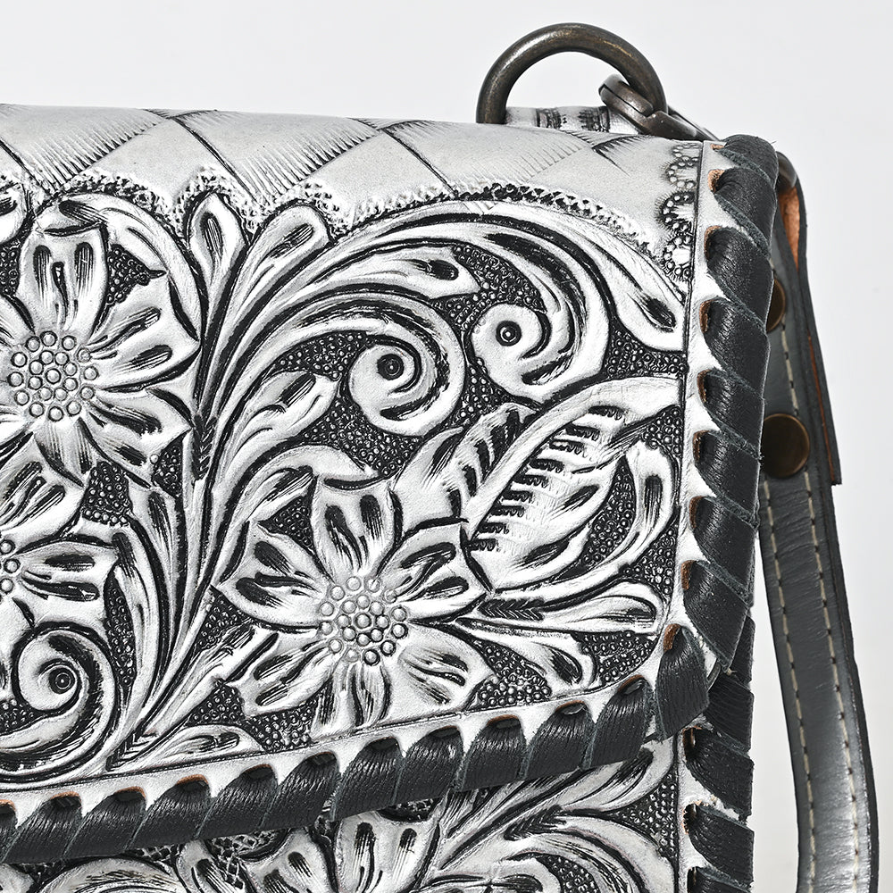 ADBG1133 American Darling Hand Tooled Floral Leather Wallet Bag Western Purse